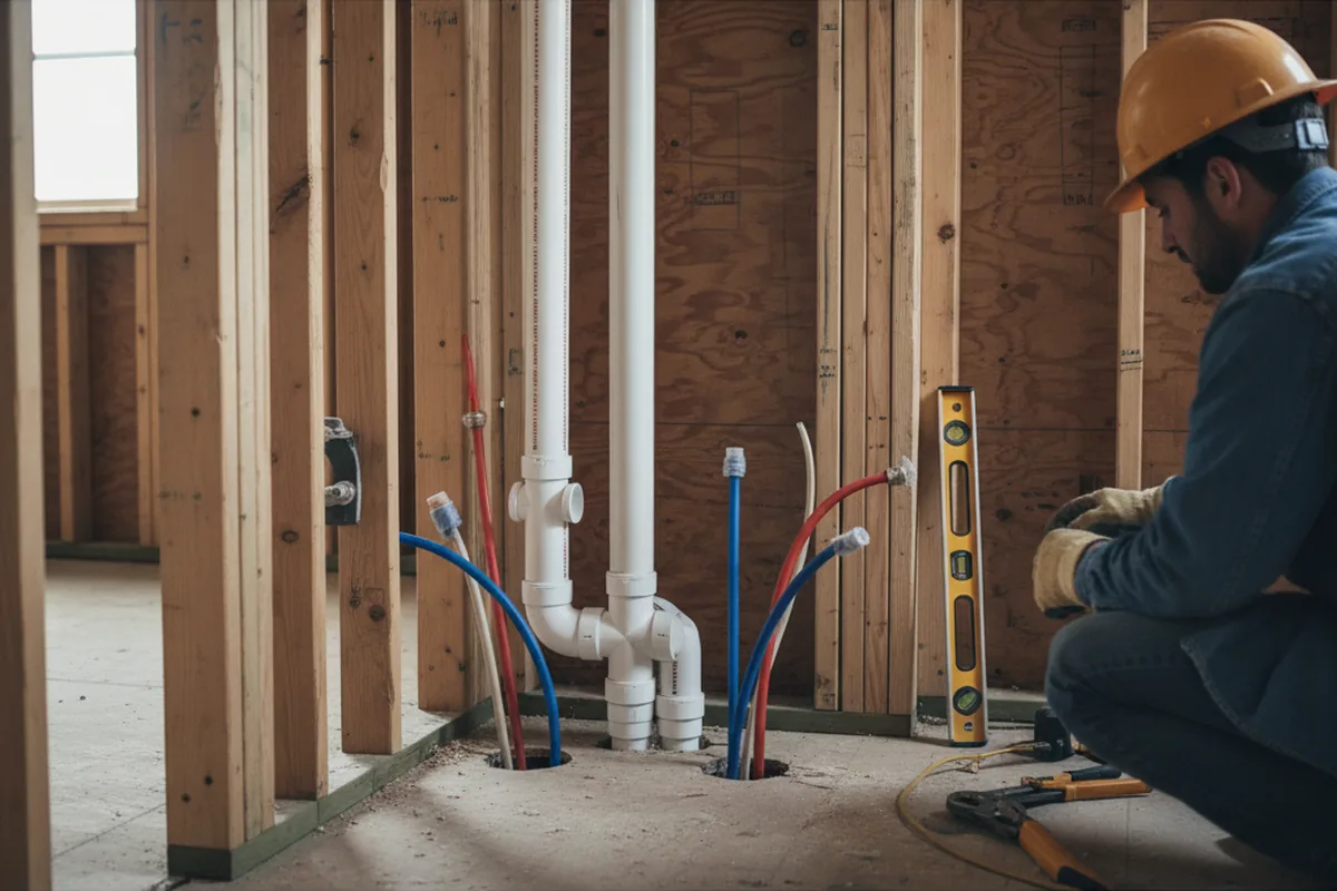 Drain and supply rough-in during Garbage Disposal Repair in Broadview
